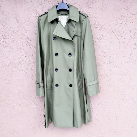 COACH 1941 TRENCH COAT JACKET WOMEN'S NATURAL BUTTON ADJUSTABLE BELT - Picture 10 of 13